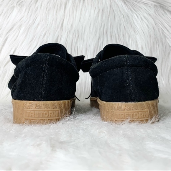 SOLD-Tretorn Black Suede Slip-On Bow Sneakers - Picture 6 of 11